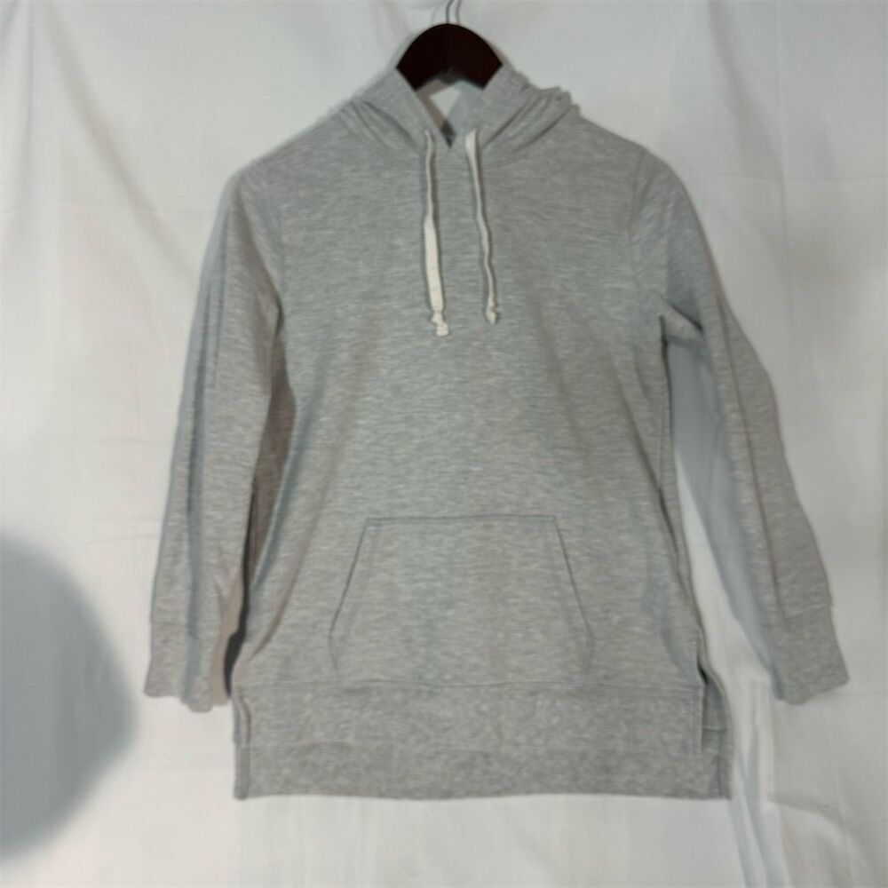 J.Crew Women's XS Gray Soft Pullover Hoodie with Kangaroo Pocket